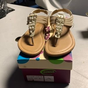 Soda shoes for kids gold sandals
